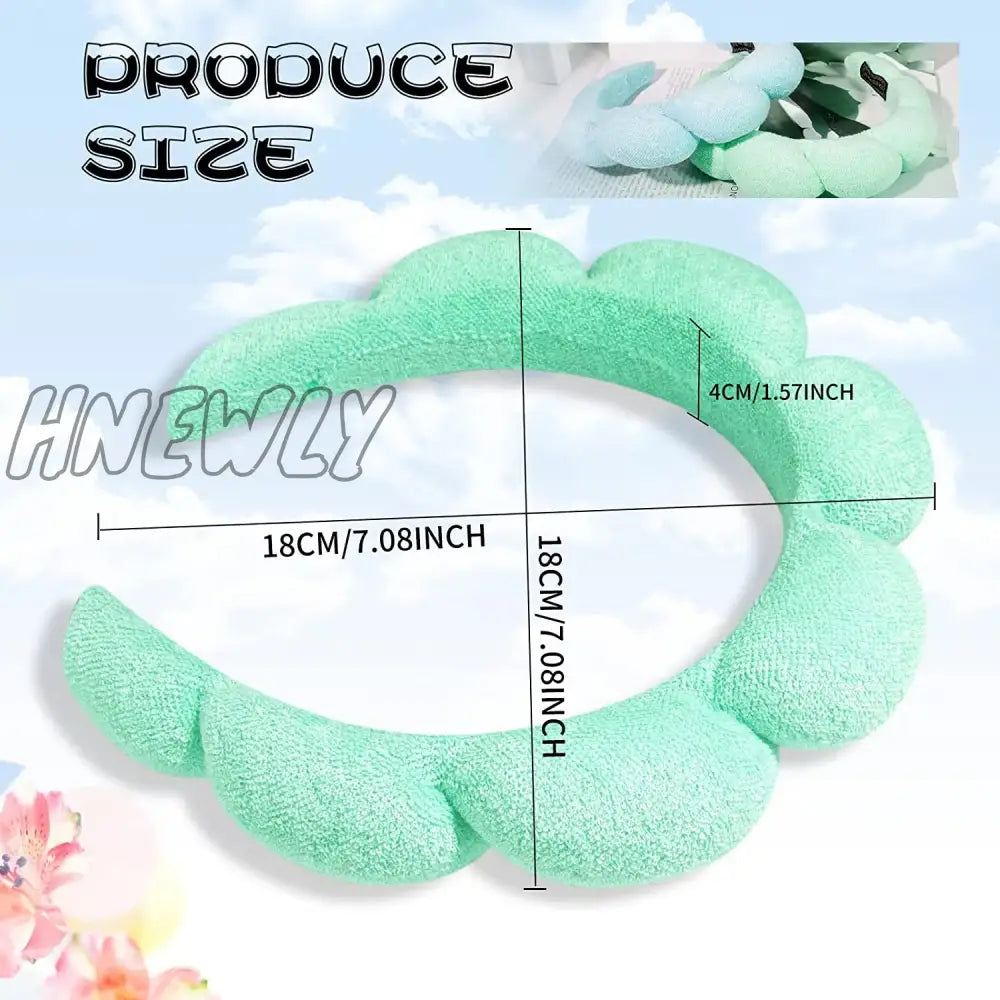 Hnewly Sponge Headbands For Women Girls Puffy Hair Band Makeup Bubble Terry Cloth Co Spa Retro