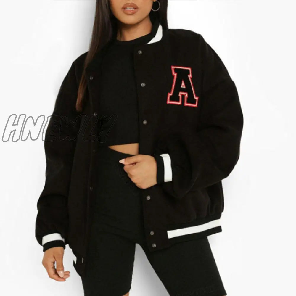 Hnewly Spring And Autumn Vibe Style Baseball Uniform New Bomber Jacket For Women Fashion Retro