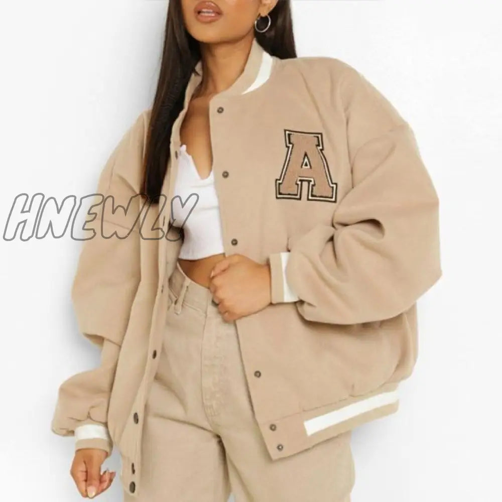 Hnewly Spring And Autumn Vibe Style Baseball Uniform New Bomber Jacket For Women Fashion Retro