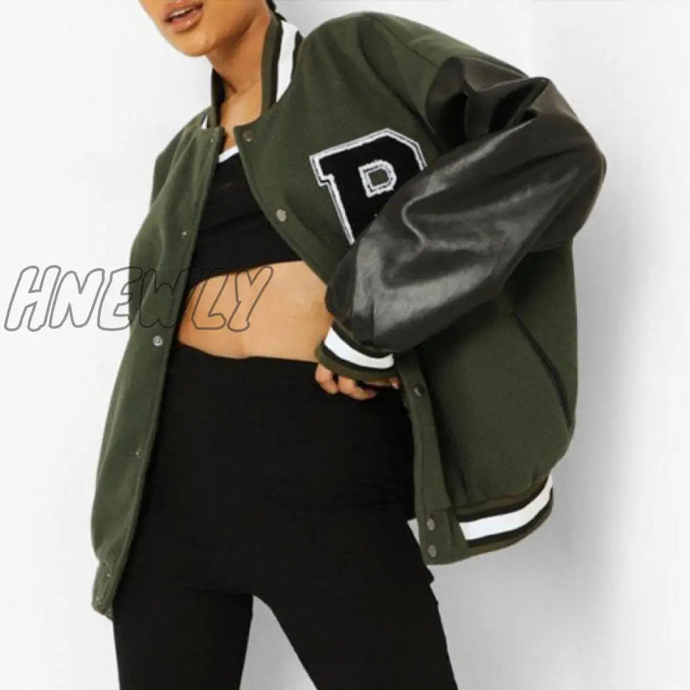 Hnewly Spring And Autumn Vibe Style Baseball Uniform New Bomber Jacket For Women Fashion Retro