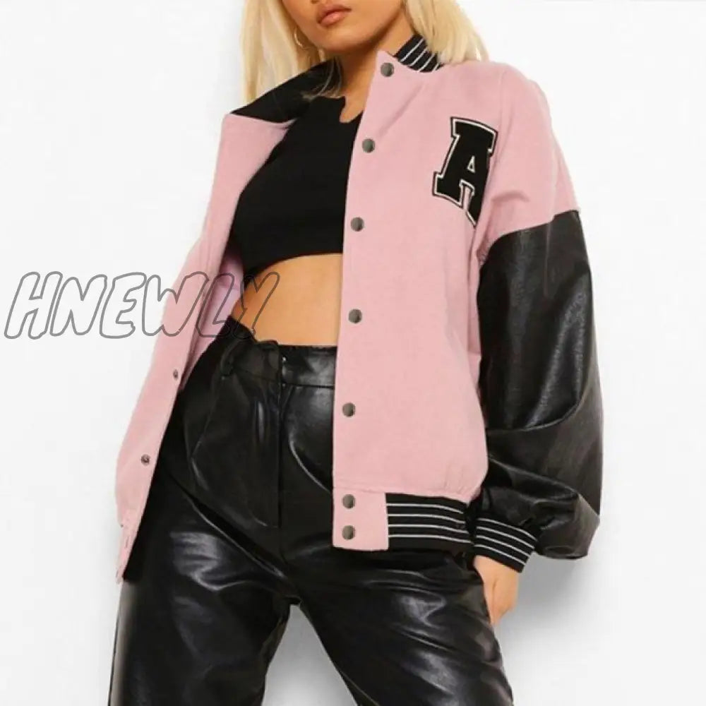 Hnewly Spring And Autumn Vibe Style Baseball Uniform New Bomber Jacket For Women Fashion Retro