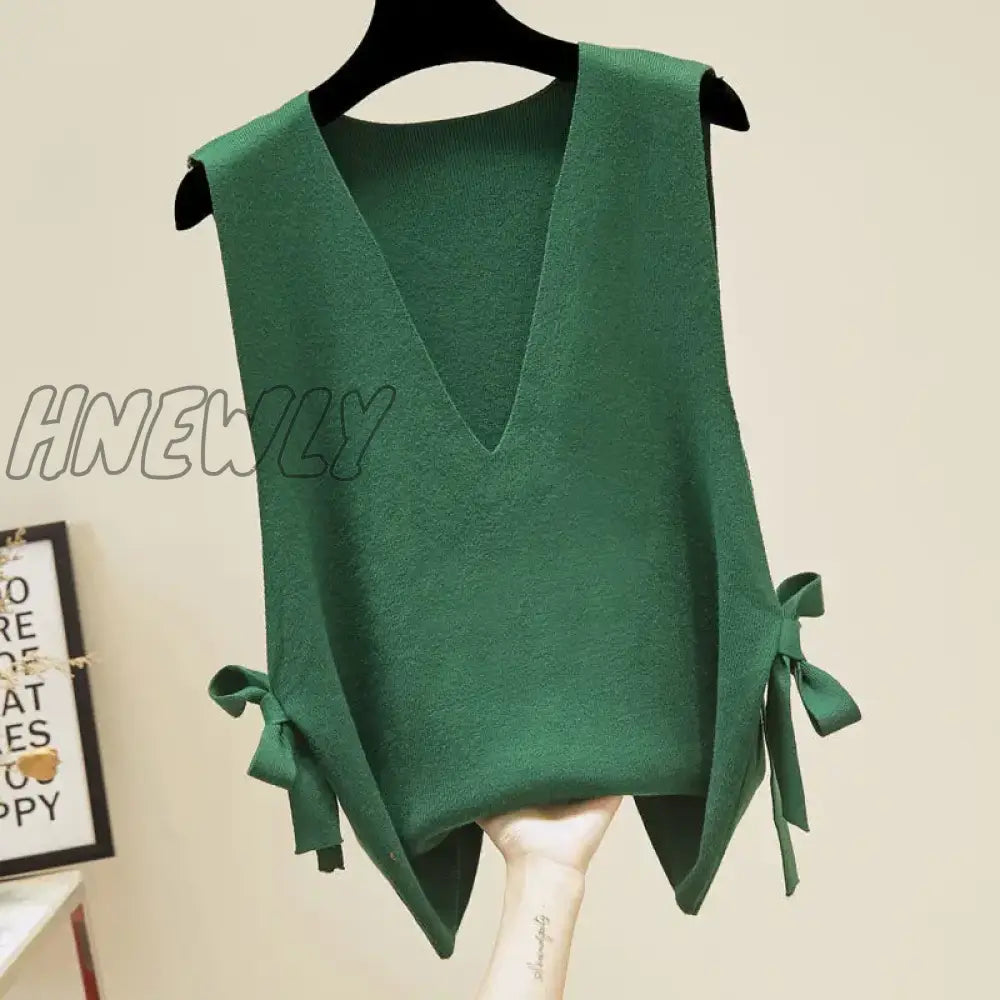 Hnewly Spring Autumn New Women’s Sweater Vest Korean Version Loose Top Knitted