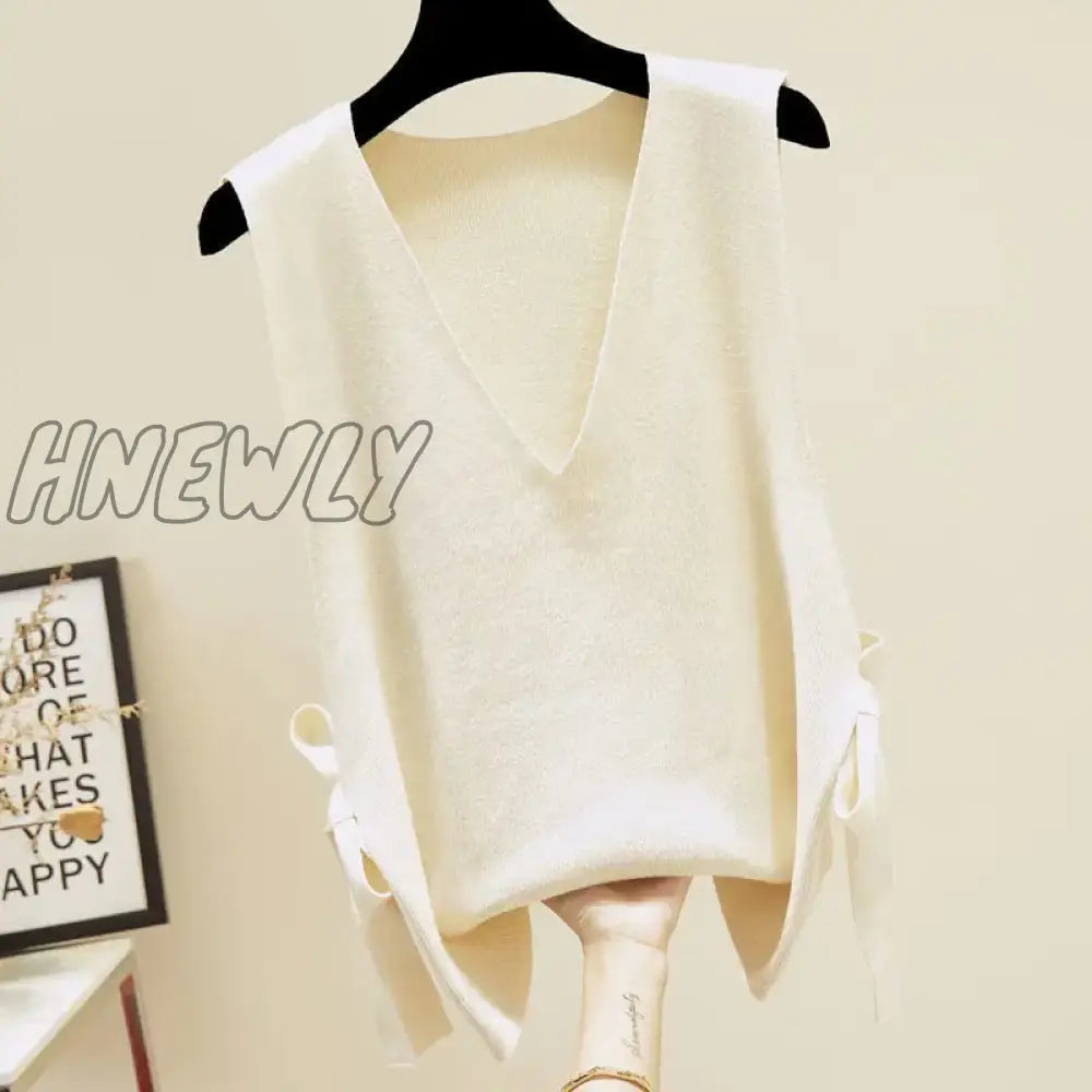 Hnewly Spring Autumn New Women’s Sweater Vest Korean Version Loose Top Knitted