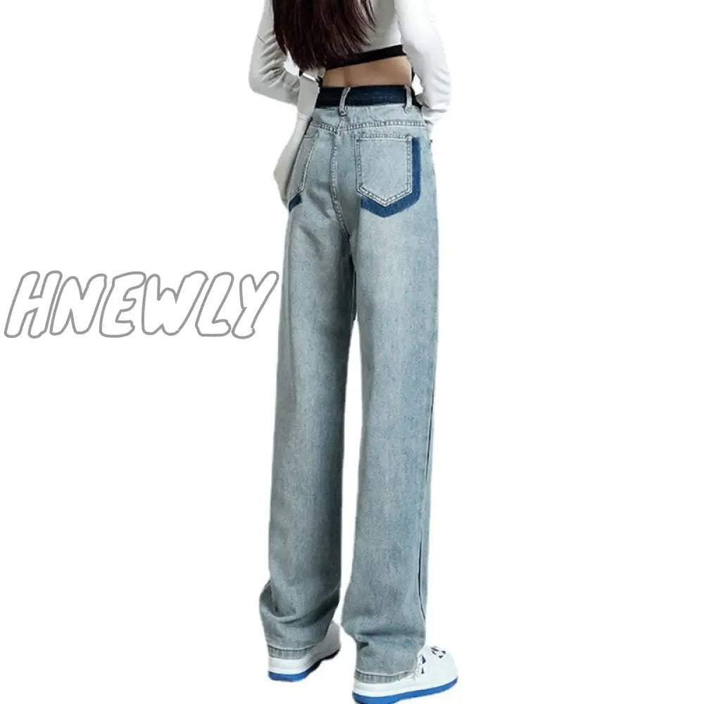 Hnewly Straight Leg Jeans Women’s Spring And Summer Thin 2024 New High Waist Loose Wide Pants