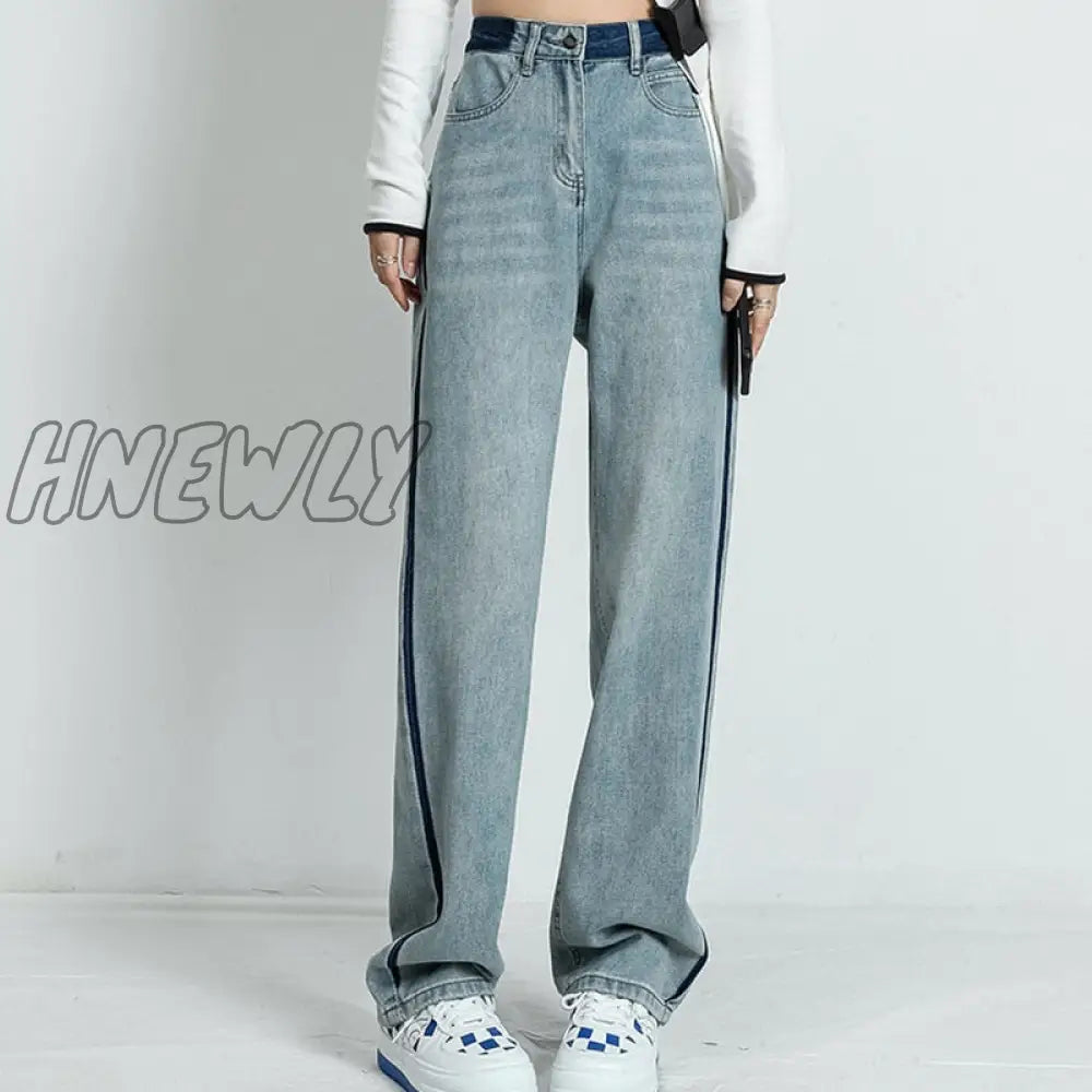 Hnewly Straight Leg Jeans Women’s Spring And Summer Thin 2024 New High Waist Loose Wide Pants