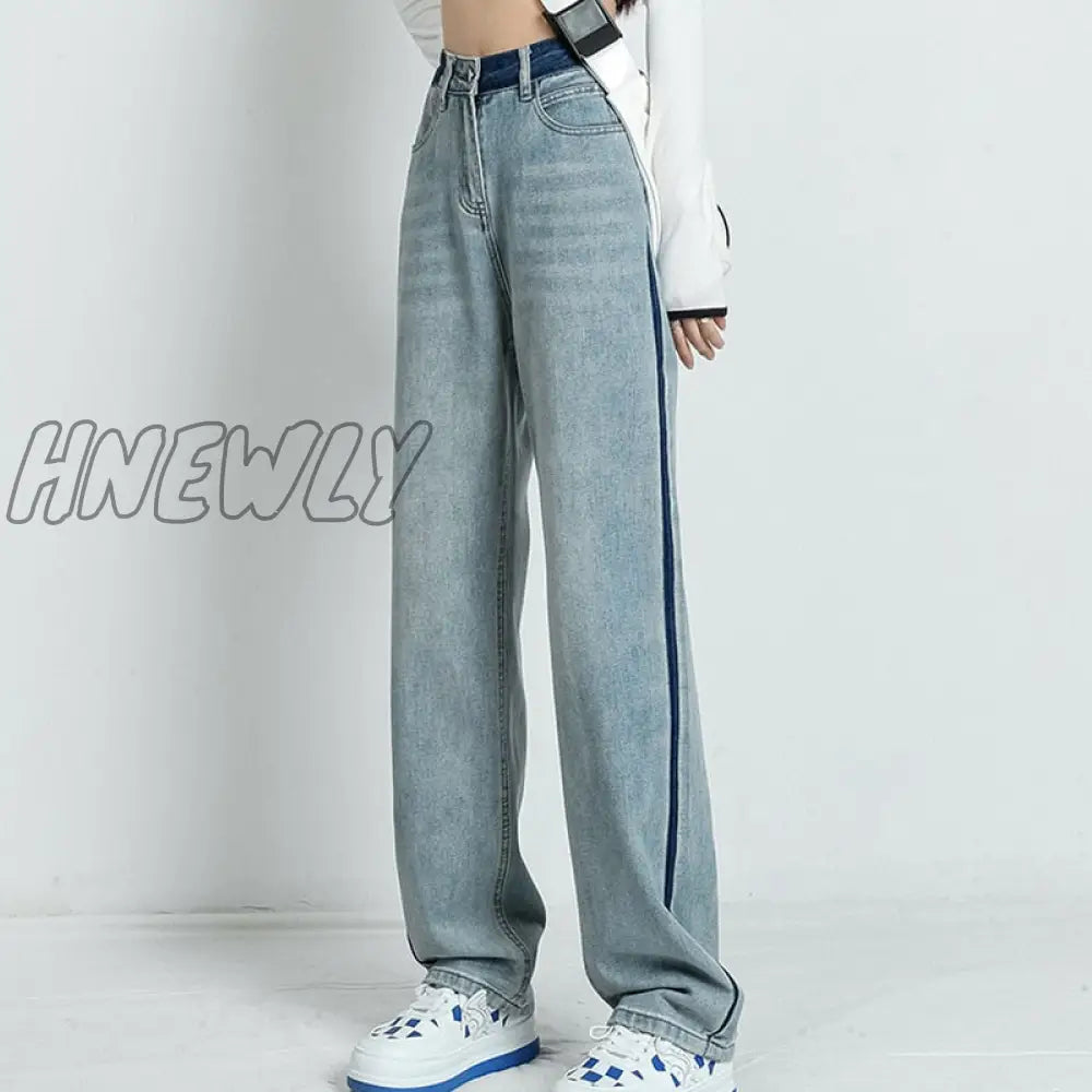 Hnewly Straight Leg Jeans Women’s Spring And Summer Thin 2024 New High Waist Loose Wide Pants