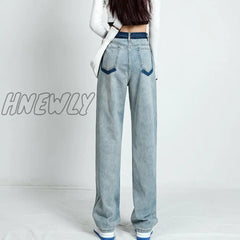 Hnewly Straight Leg Jeans Women’s Spring And Summer Thin 2024 New High Waist Loose Wide Pants