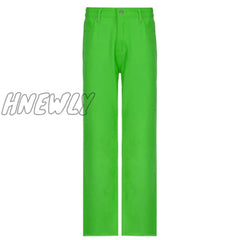 Hnewly Stylish White Trendy Jeans For Girls Fashion High Waist Vintage Trouser Frmale Straight