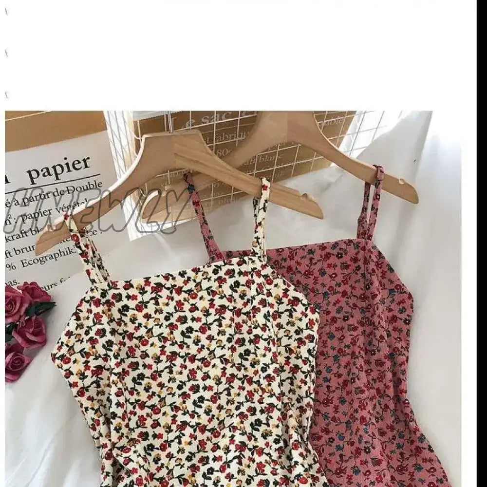 Hnewly Summer For Tank Strap Floral Printing Backless Casual Evening Party Sexy Women’s Prom One