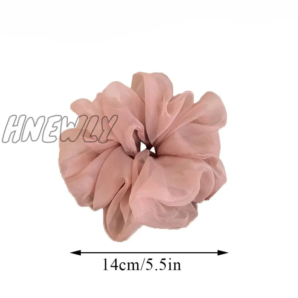 Hnewly Summer Organza Scrunchies Oversized Korea Large Hair Scrunchie Women Elastic Bands Headwear