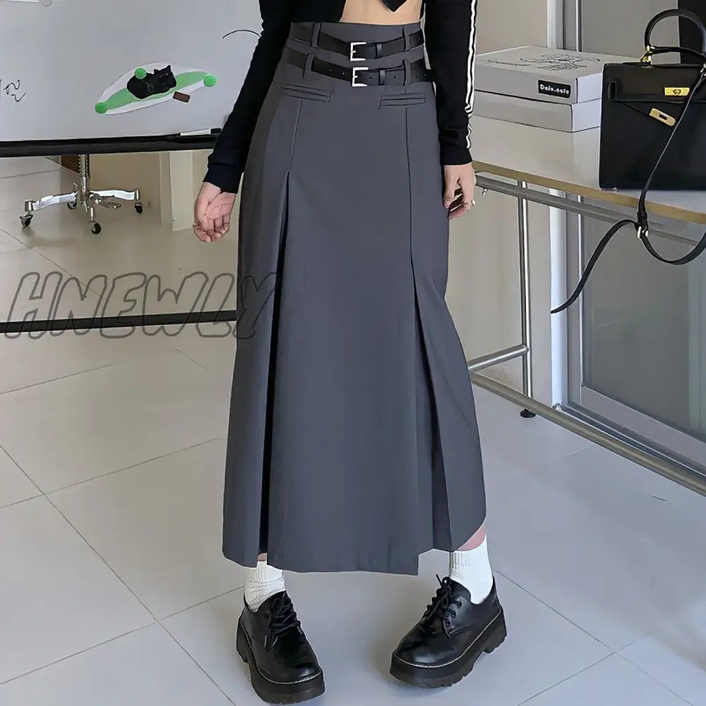 Hnewly Summer Streetwear Black Y2K Skirts Women Cargo Harajuku Korean Fashion Vintage Loose High