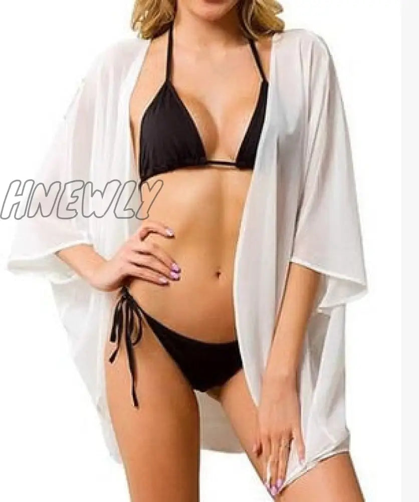 Hnewly Summer Women Beach Swimsuit Cover Up Sexy Mesh Sheer Bikini Bathing Loose Tops Swimwear New