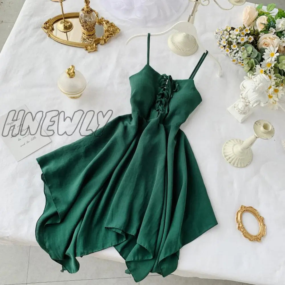 Hnewly Summer Women Irregular Hem Beach Party Mini Dress Vestidos Sexy Sleeveless High Waist