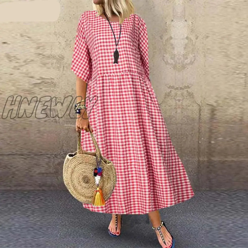 Hnewly Summer Women Long Tunic Dress Ladies Casual Loose Dresses Vestidos Beach Party Sundress