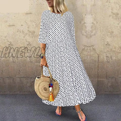 Hnewly Summer Women Long Tunic Dress Ladies Casual Loose Dresses Vestidos Beach Party Sundress