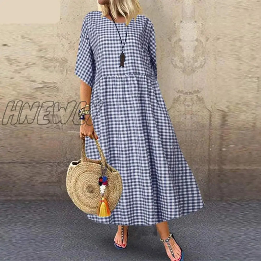 Hnewly Summer Women Long Tunic Dress Ladies Casual Loose Dresses Vestidos Beach Party Sundress