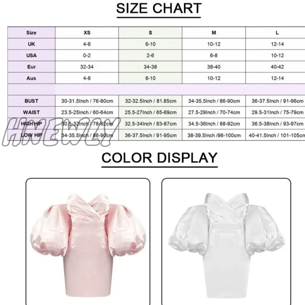 Hnewly Trendy Pink Mini Dress Sexy Off Shoulder Puff Sleeves Design Celebrity Party Club Satin