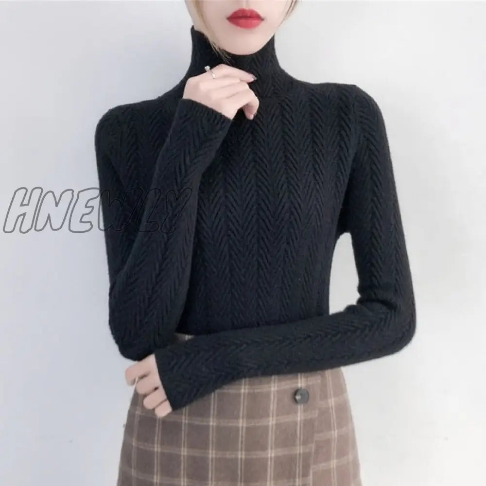 Hnewly Underwear Woman Autumn And Winter New Sweater Slim Bottom Shirt Long Sleeve Tight Knitted