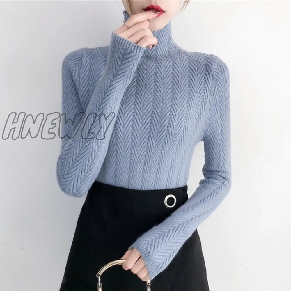 Hnewly Underwear Woman Autumn And Winter New Sweater Slim Bottom Shirt Long Sleeve Tight Knitted