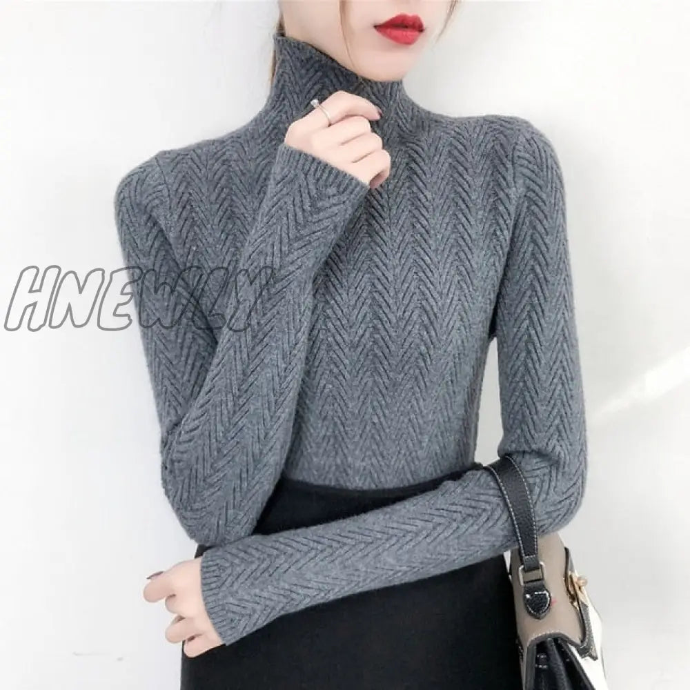 Hnewly Underwear Woman Autumn And Winter New Sweater Slim Bottom Shirt Long Sleeve Tight Knitted