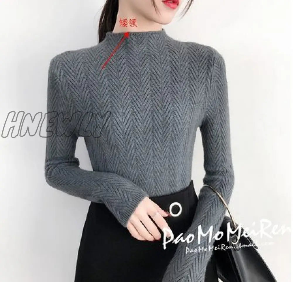 Hnewly Underwear Woman Autumn And Winter New Sweater Slim Bottom Shirt Long Sleeve Tight Knitted