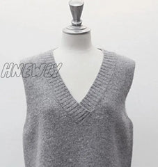 Hnewly Vest New Autumn Women Pretty Sleeveless O - Neck Rabbit Hair Knitted Plus Size 2Xl 3Xl 4Xl