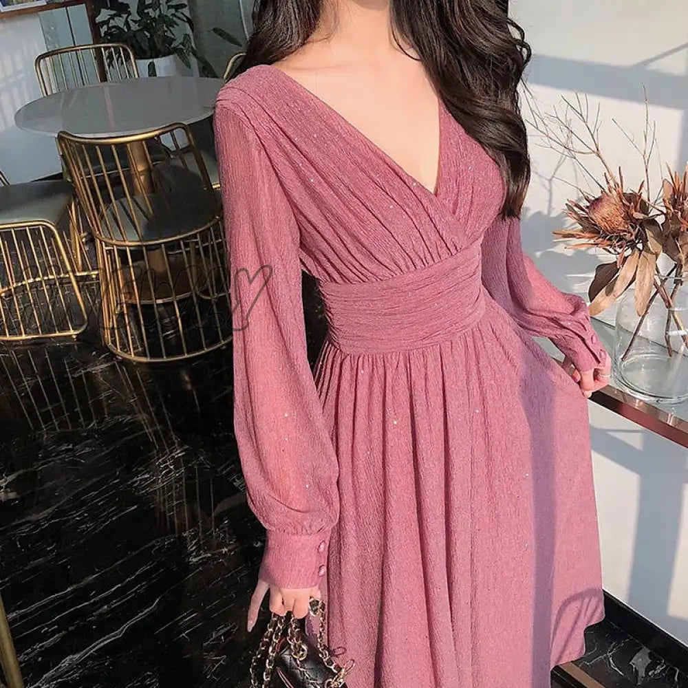 Vintage Sexy Maxi Dresses For Women Party Sequin Midi Female Casual Chiffon Slim Korean Woman