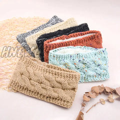 Hnewly Wide Knitting Woolen Headband Winter Warm Ear Women Thicken Turban Hair Accessories Girl