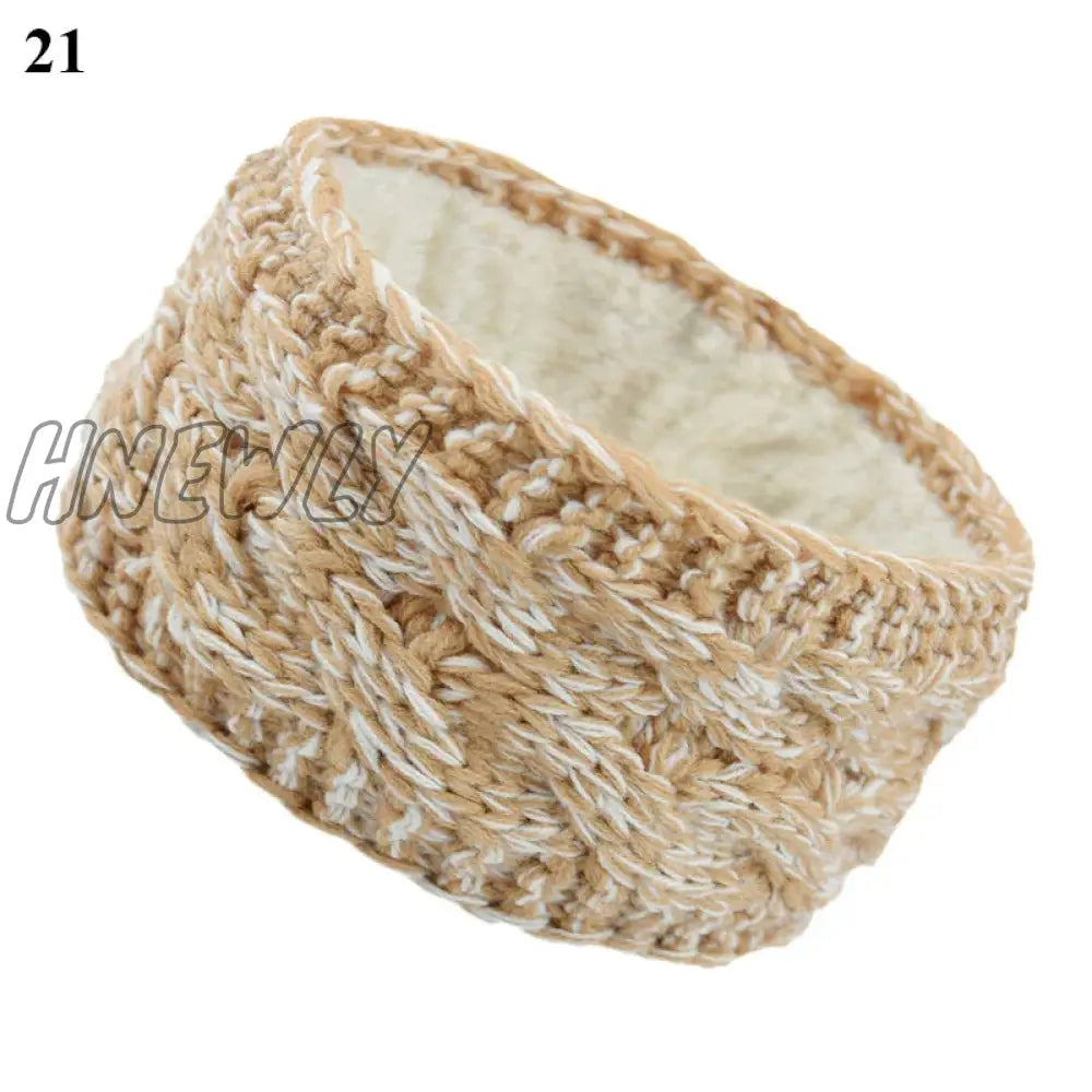 Hnewly Wide Knitting Woolen Headband Winter Warm Ear Women Thicken Turban Hair Accessories Girl