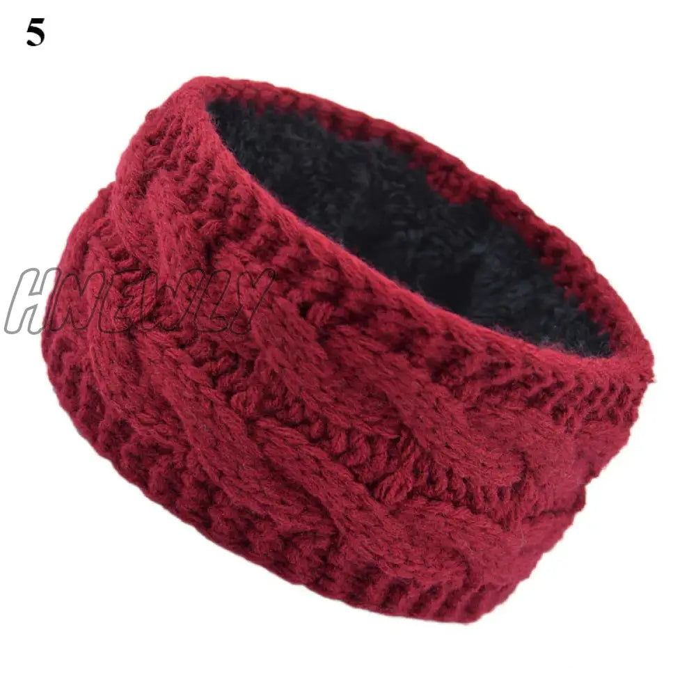 Hnewly Wide Knitting Woolen Headband Winter Warm Ear Women Thicken Turban Hair Accessories Girl