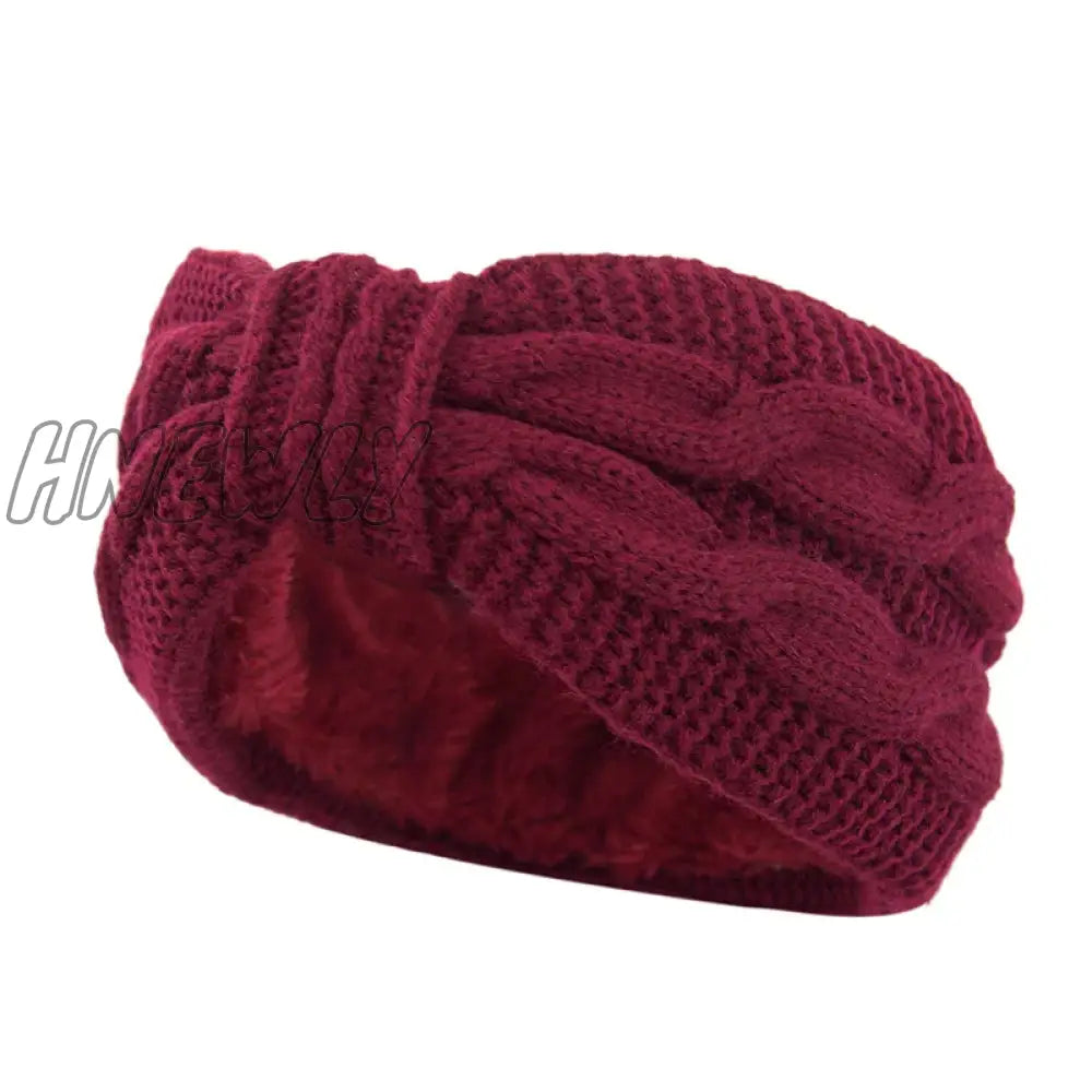 Hnewly Wide Knitting Woolen Headband Winter Warm Ear Women Thicken Turban Hair Accessories Girl