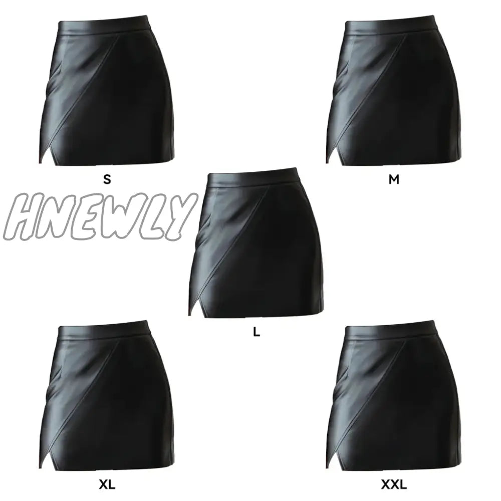 Hnewly Winter Bodycon Irregular Mini Skirt Solid Party Clothing Slim High Waist Short A-Line Dress