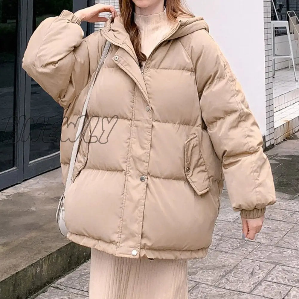 Hnewly Women Coat For Winter Sungtin Quilted Parkas Fashion Puffer Hooded Thick Warm Women’s