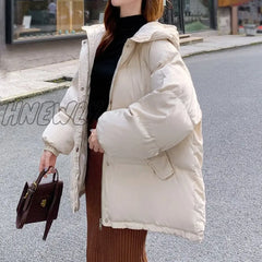 Hnewly Women Coat For Winter Sungtin Quilted Parkas Fashion Puffer Hooded Thick Warm Women’s