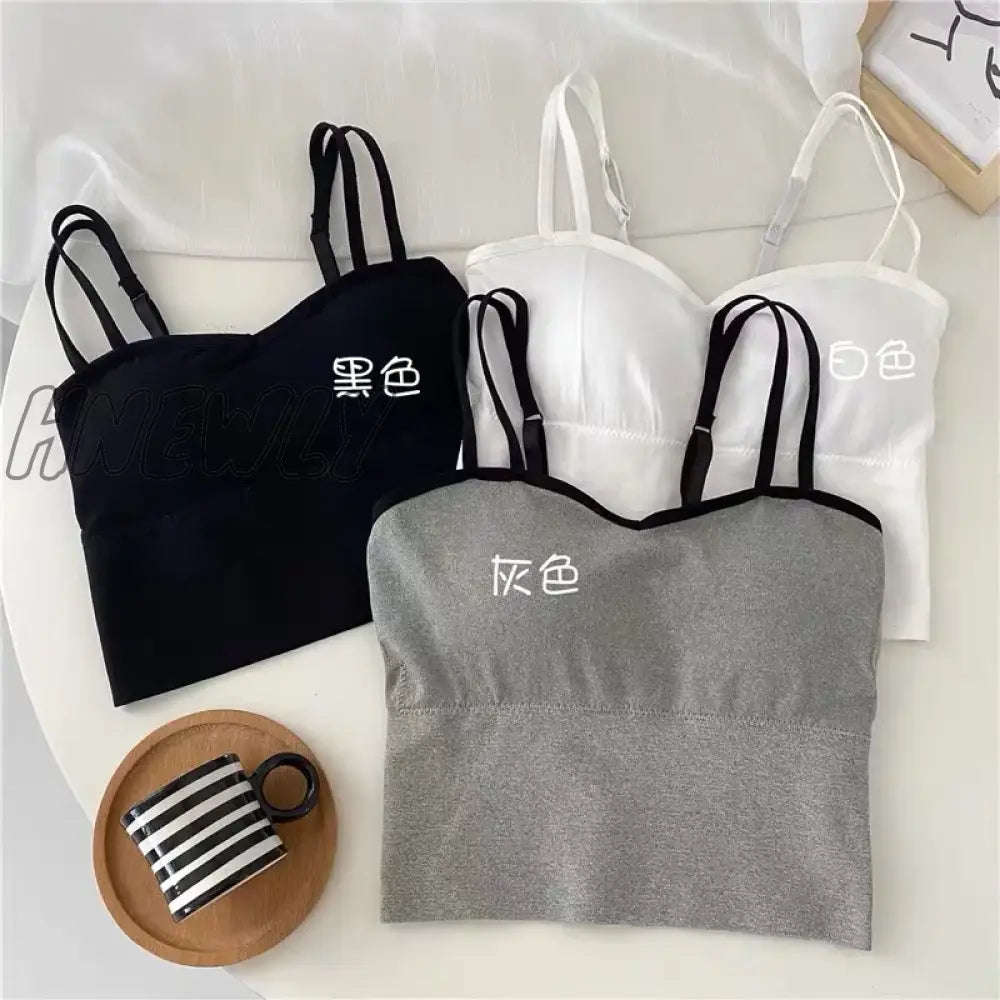 Hnewly Women Cotton Underwear Tube Tops Sexy Solid Color Top Fashion Sports Comfort Tank Up New