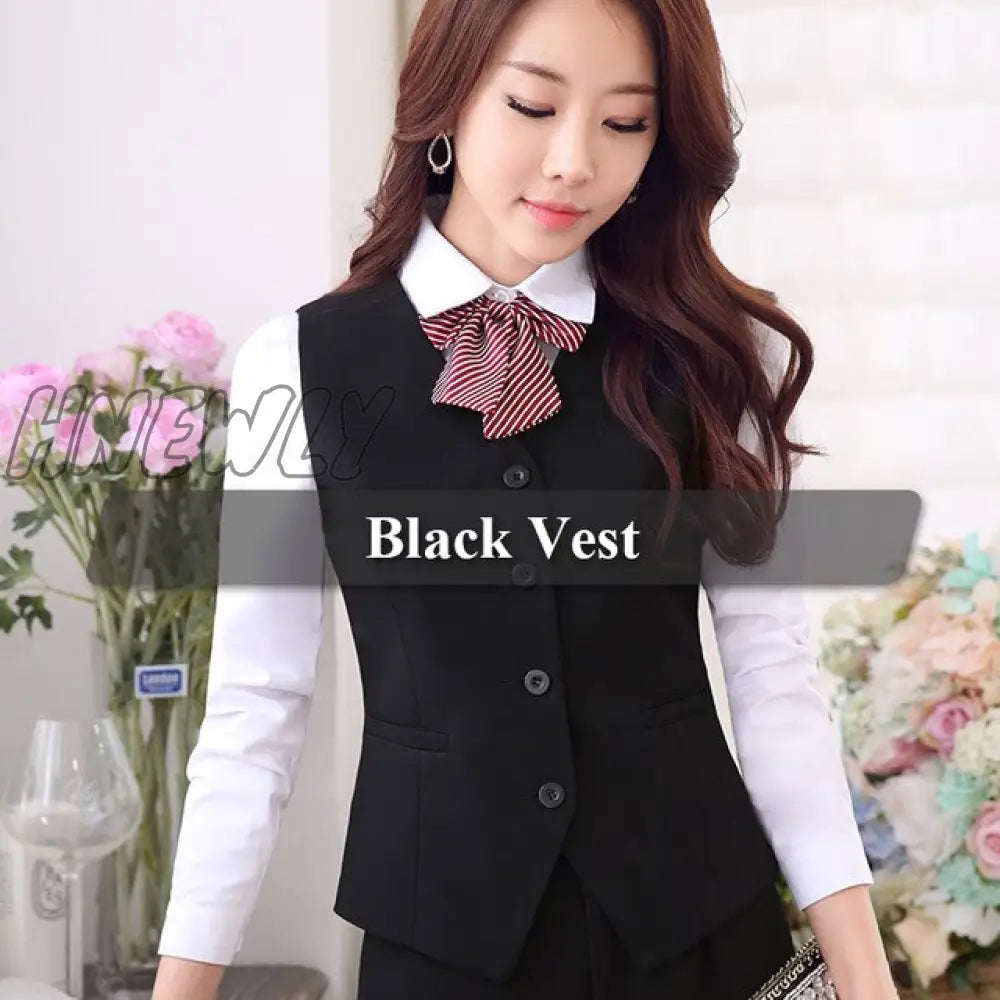 Hnewly Women Elegant Ol Waistcoat Vest Gilet V - Neck Business Career Ladies Tops Office Formal