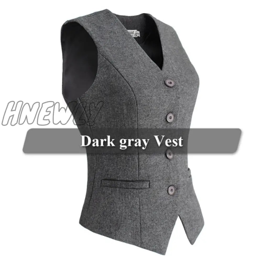 Hnewly Women Elegant Ol Waistcoat Vest Gilet V - Neck Business Career Ladies Tops Office Formal