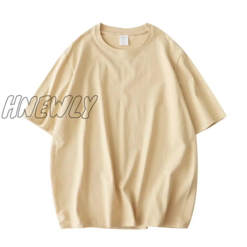 Hnewly Women New Khaki Solid T Shirts Female 100% Cotton Tees Lady Short Sleeve T - Shirt Tops For