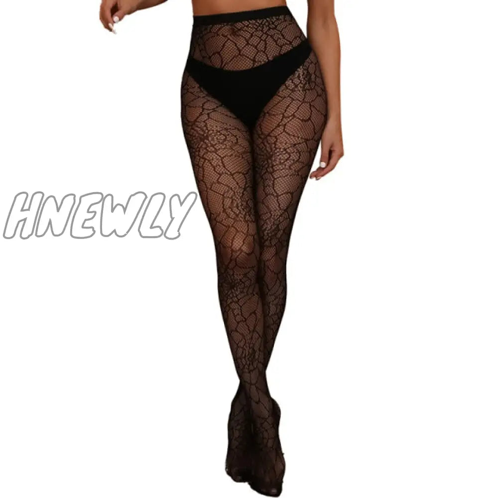 Hnewly Women Sexy Body Stocking Lace Soft Top Thigh High Stockings + Suspender Garter Belt Over