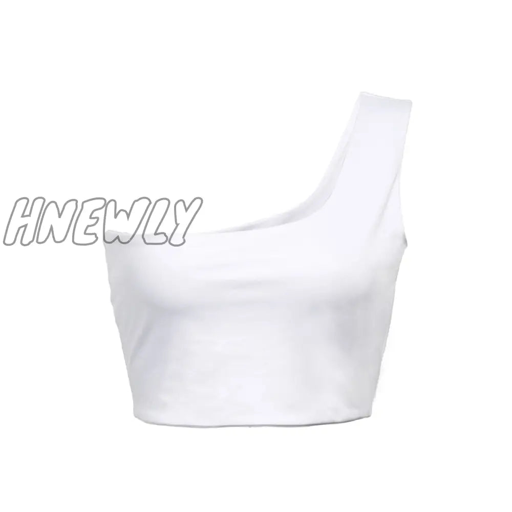 Hnewly Women Sexy Cool Single One Shoulder Tank Tops Vest Bare Midriff Sleeveless T - Shirt Summer