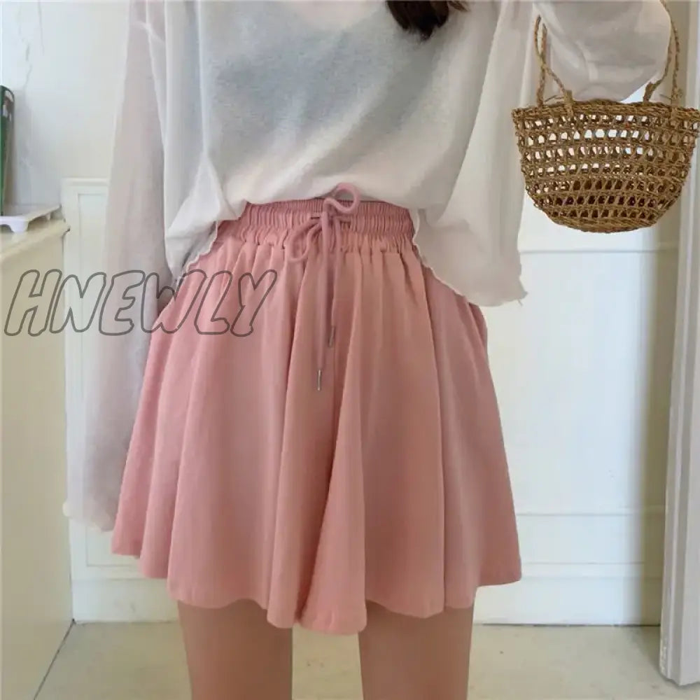 Hnewly Women Shorts Wide Leg Chic Draped Comfort Summer Loose Leisure Korean Style Bottom