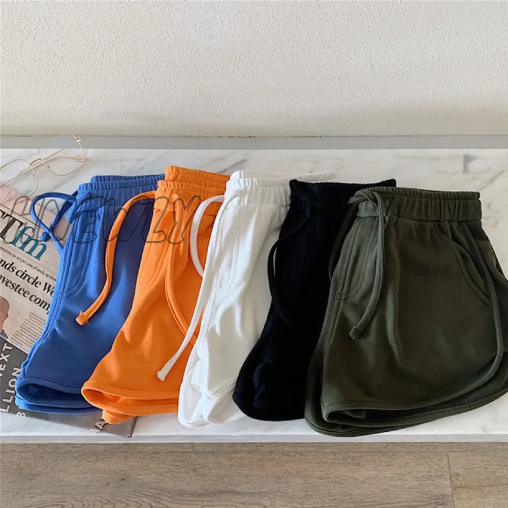 Hnewly Women Summer New Sports Shorts Loose Thin High Waist Casual Wide Leg Pants A-Line Hot Solid