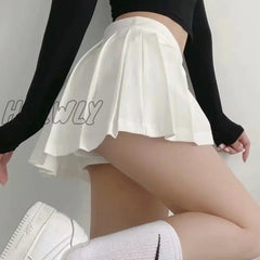 Hnewly Women Super Pleated Mini Skirt With Shorts Skort 13 Colours! White / Xs