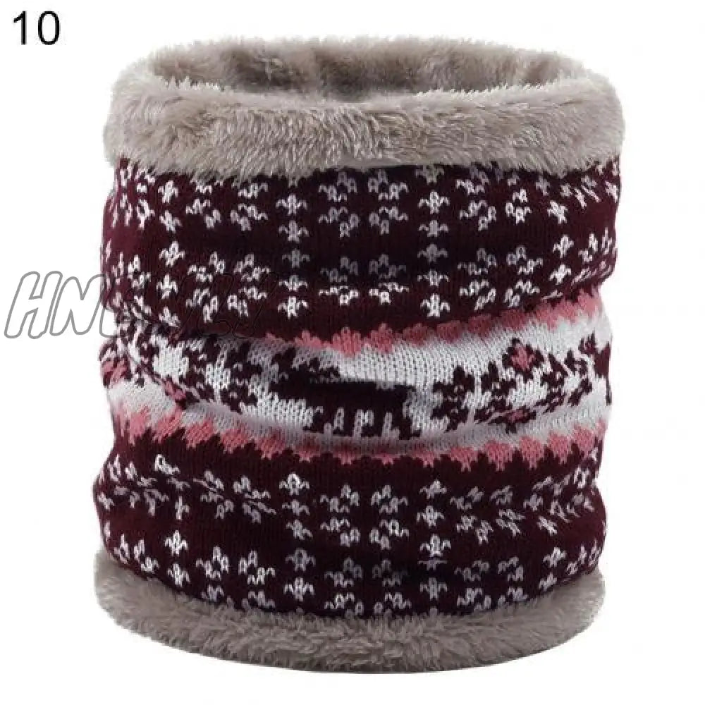 Hnewly Women Winter Soft Breathable Wrap Ring Thick Warm Knitting Scarf Neckerchief 10