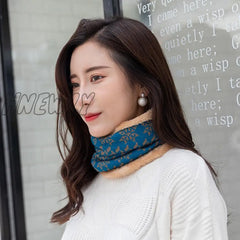 Hnewly Women Winter Soft Breathable Wrap Ring Thick Warm Knitting Scarf Neckerchief