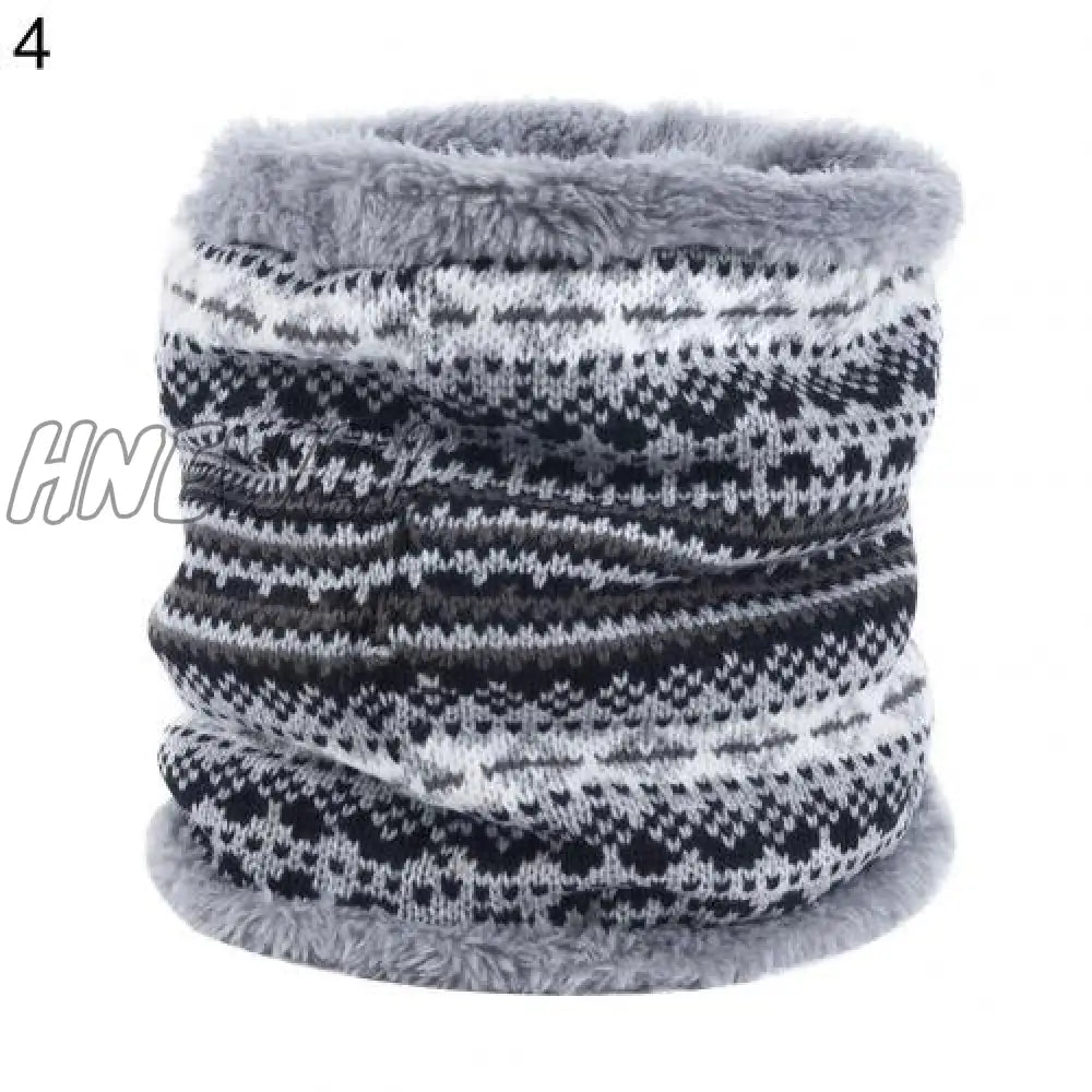 Hnewly Women Winter Soft Breathable Wrap Ring Thick Warm Knitting Scarf Neckerchief 4