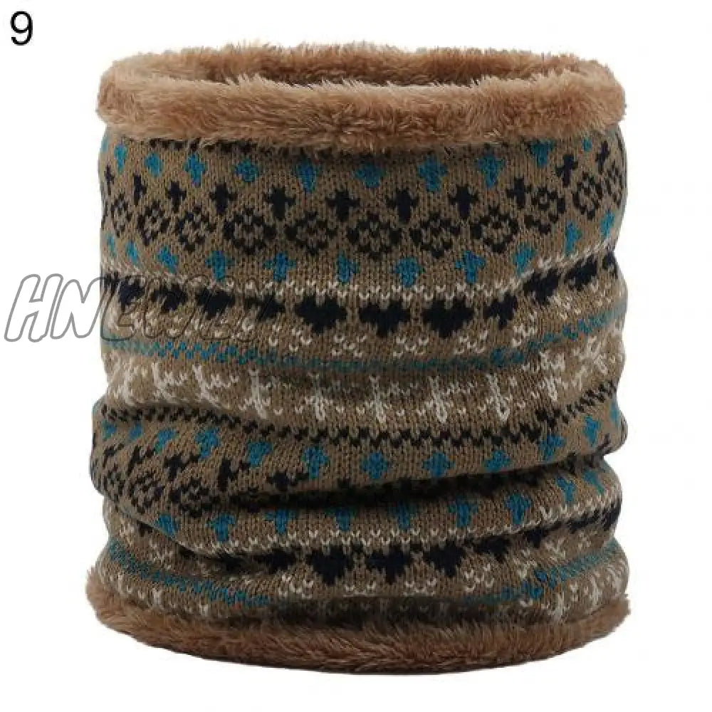 Hnewly Women Winter Soft Breathable Wrap Ring Thick Warm Knitting Scarf Neckerchief 9