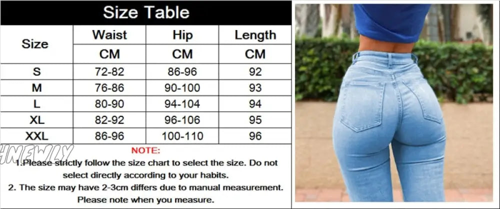 Hnewly Womens Stretchy High Waisted Jeans Big Butt Hips Jean Denim Pants Pull Up Slim Female