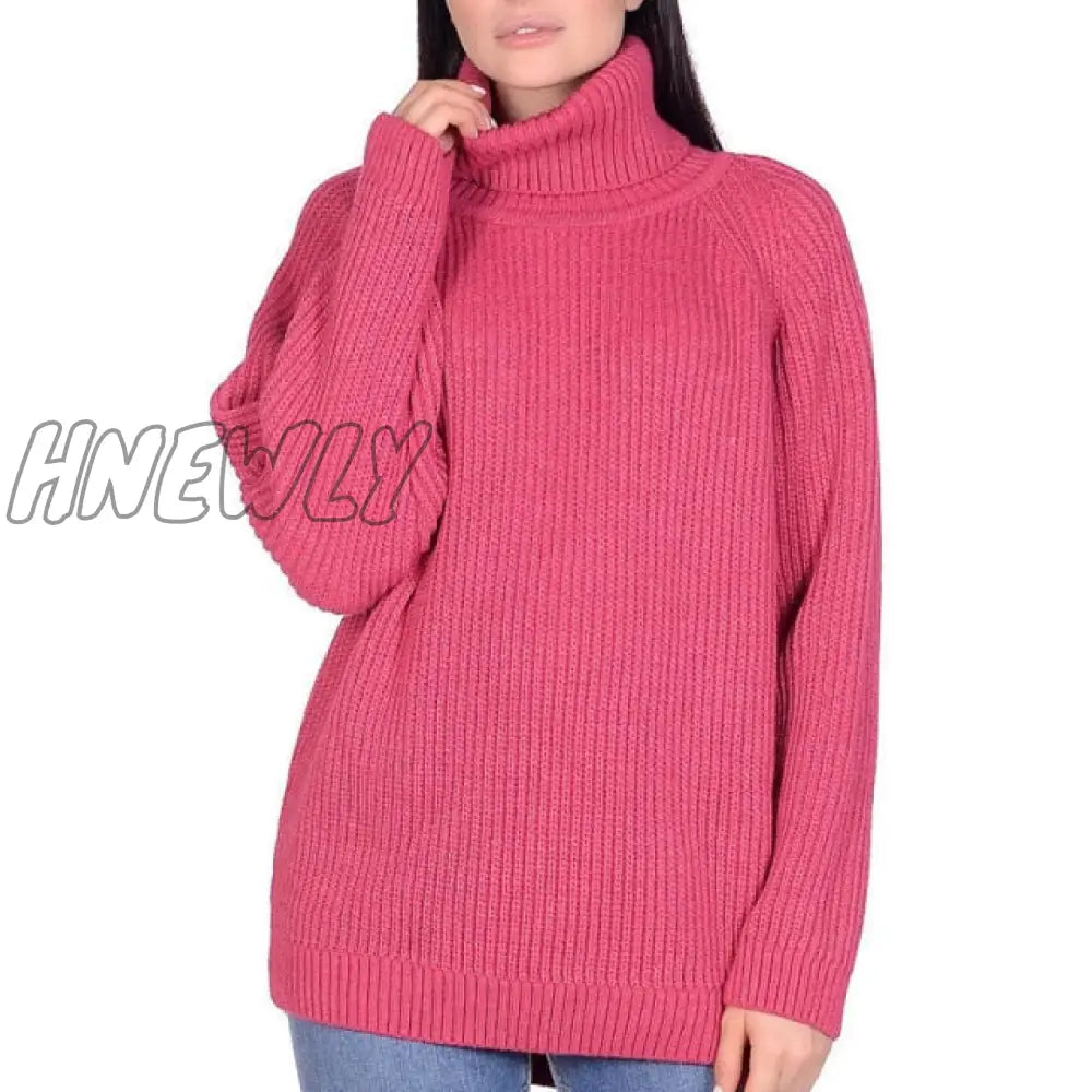 Hnewly Women’s Turtleneck Long Sleeve Sweater Knitted Green Casual Female Autumn Winter Jumper