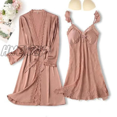 Lace Trim Sexy Wedding Lady Robe Suit Loose Satin Bride Bridesmaid Kimono Bathrobe Gown Mini